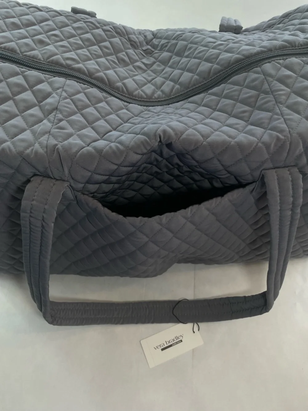 Vera Bradley Large Travel Duffel Bag Microfiber Quiet Shade Gray MSRP$159 NWT - Picture 9 of 10